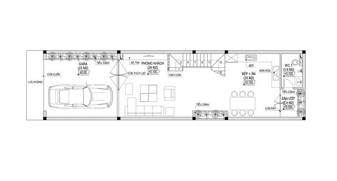 nhà phố 3 tầng mặt tiền 5m